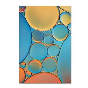 47 in. x 30 in. "Blue and Apricot Drops" by Cora Niele Printed Canvas Wall Art