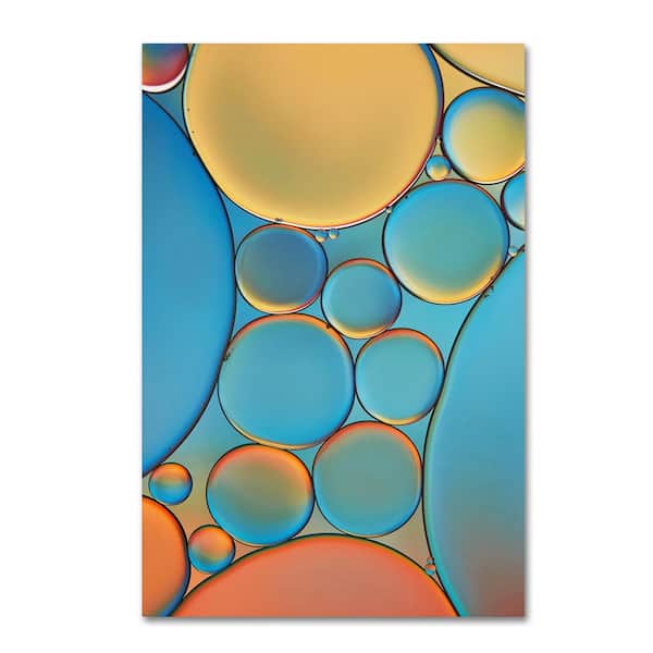 Trademark Fine Art 47 in. x 30 in. "Blue and Apricot Drops" by Cora Niele Printed Canvas Wall Art