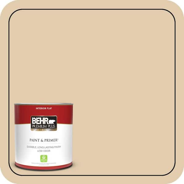 BEHR PREMIUM PLUS 1 qt. #MQ3-44 Ancient Scroll Flat Low Odor Interior Paint & Primer