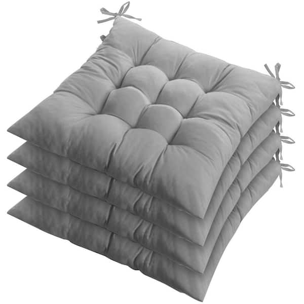 4-Pieces Chair Cushion Pads Pillow Soft Tie On Square Sitting Mats For Home Office Car Sitting Travel
