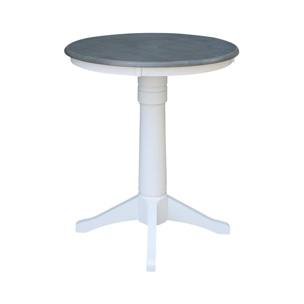 Heather Gray & White Round Wood Counter Height Dining Set