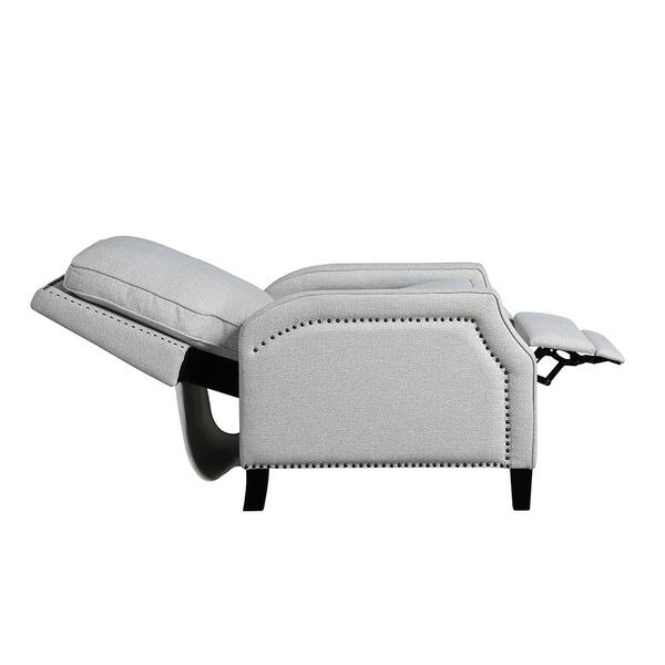 Lazzara Adele Gray Chenille Fabric Manual Push Back Recliner