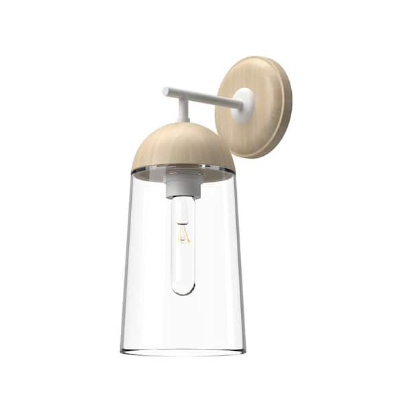ALORA MOOD Emil 7-in 1 Light 60-Watt White/White Oak Vanity Light