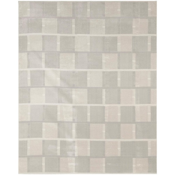 Nourison Nordic Ivory Grey 8 ft. x 10 ft. All-over design Contemporary Area Rug