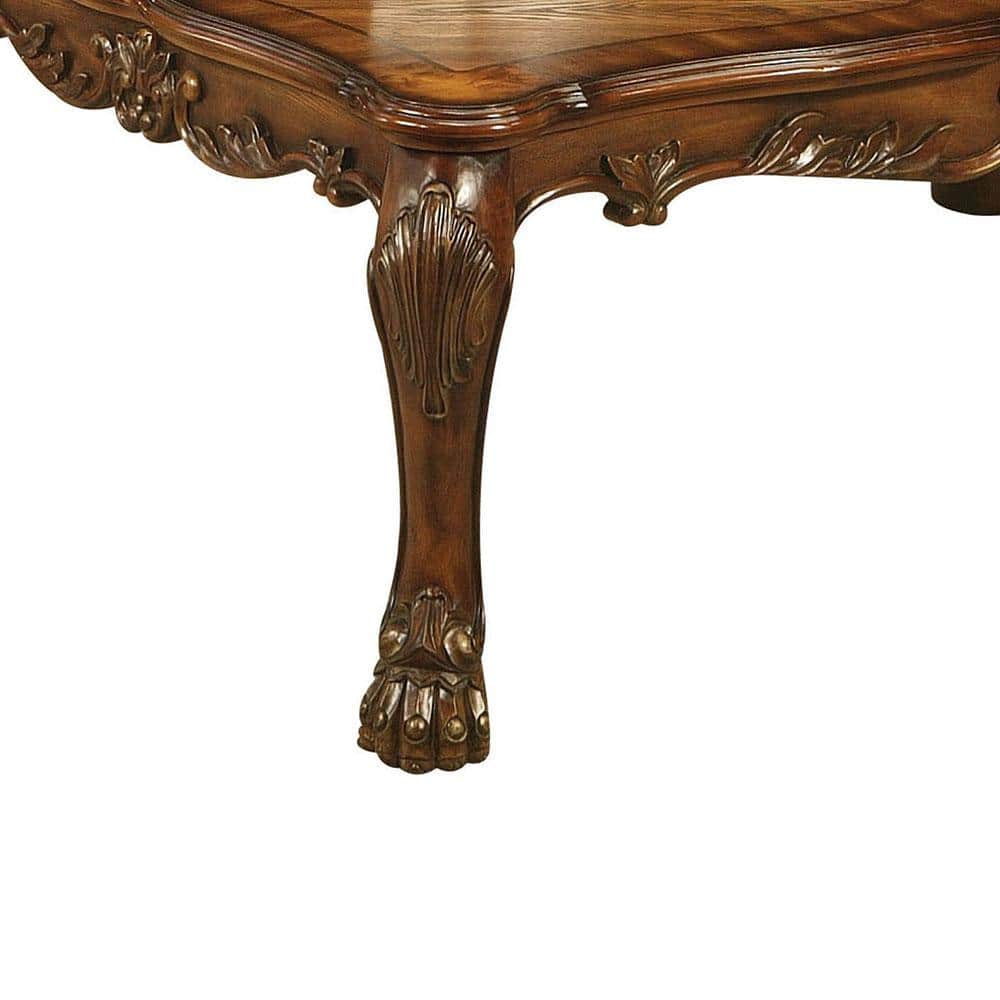 Dresden Cherry Oak 54" Rectangular Coffee Table with Claw Feet