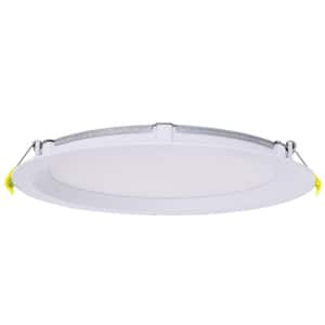 8 in. Selectable CCT Ultra-Slim Direct Fit Canless Integrated LED Recessed Light Trim for Shallow Ceiling Round Wet Loc