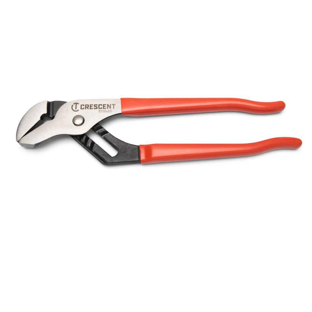 CRESCENT 10 in. Smooth Jaw Dipped Handle Tongue and Groove Pliers (10TGSJDG)