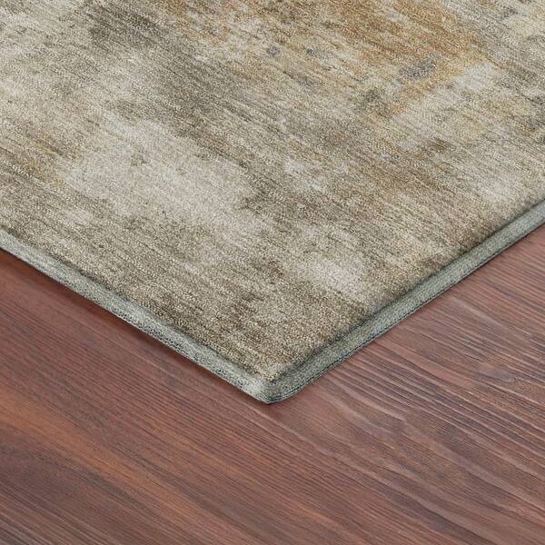 Mayfield Premium Machine Washable Abstract AMF2369 Taupe 3 ft. x 5 ft. Area Rug
