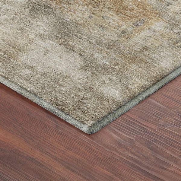Mayfield Premium Machine Washable Abstract AMF2369 Taupe 9 ft. x 12 ft. Area Rug