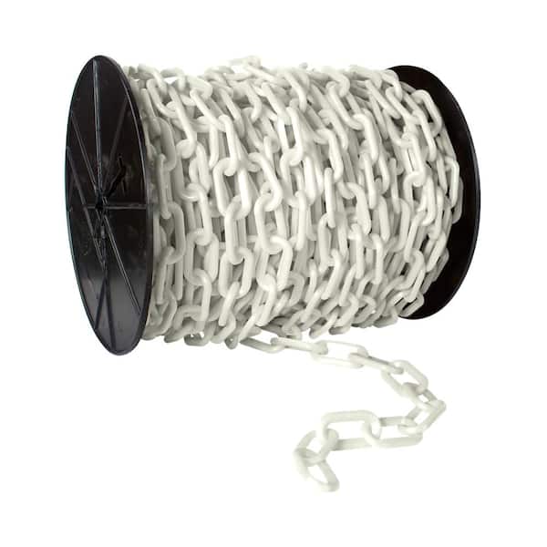 2" x 100' Heavy Duty White Plastic Chain - Reel