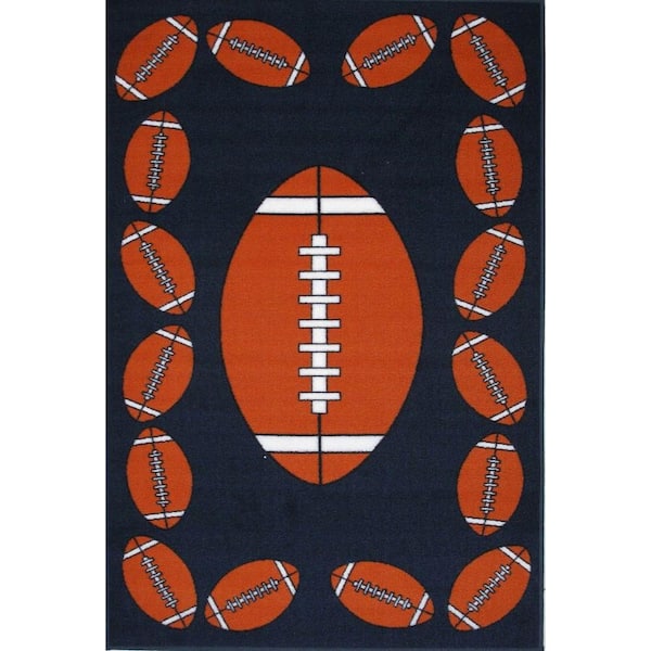 LA Rug Fun Time Football Time Multi Colored 2 ft. x 2 ft. Area Rug