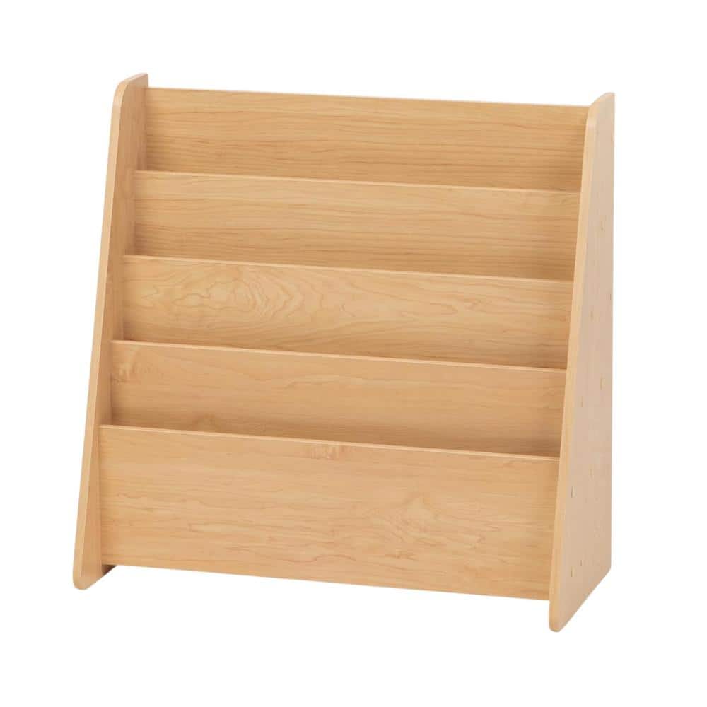 Afoxsos USA Wide Wooden Magazine Rack, 4-Pocket Periodical Book