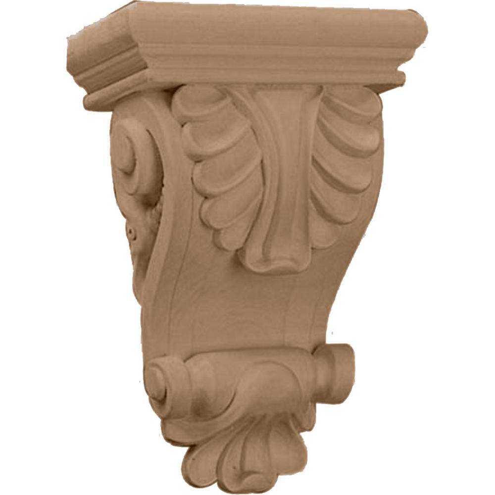 Lindenwood Acanthus Leaf Hand-Carved Corbel, 6" x 8.25"