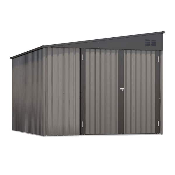 8 ft. W x 10 ft. D Metal Outdoor Storage Shed with Door for Garden, Backyard(80 sq. ft. )