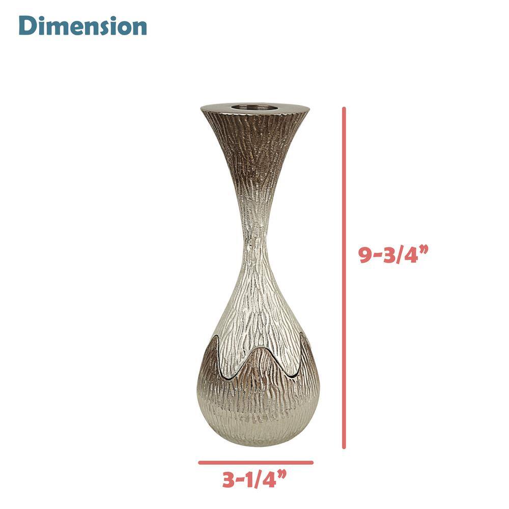 Nickel Aluminum Tall Tabletop Candlestick Set