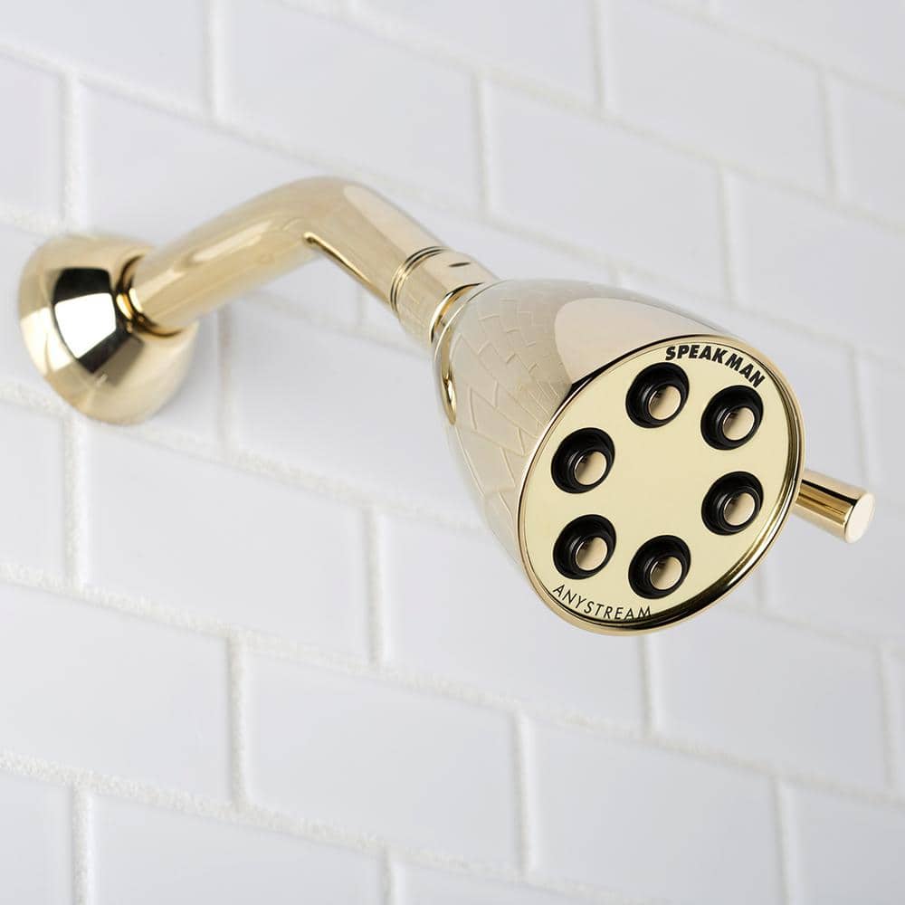Polished Brass Adjustable Multi-Function Shower Head