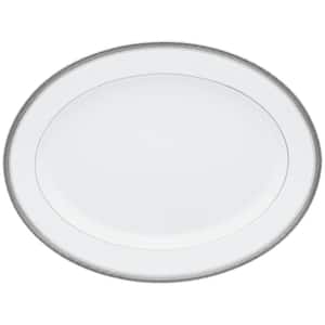 Charlotta Platinum 14 in. (Platinum) Porcelain Oval Platter