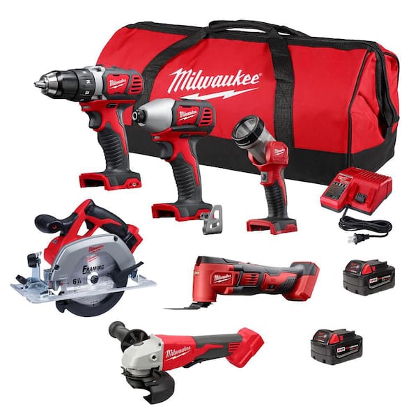 M18 18-Volt Lithium-Ion Cordless Combo Kit (6-Tool) with 2-Batteries, Charger and Tool Bag
