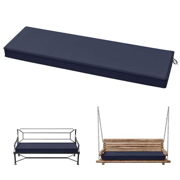 36 in. x 18 in. x 3.5 in. Rectangular Outdoor Porch Swing Bench Cushion Navy