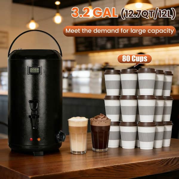 KHKFY 12L Electric Heated Insulated Beverage Dispenser 75-Cup
