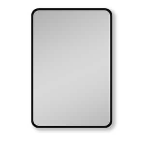 24 in. W x 30 in. H Rectangular Black Aluminum Recessed/Surface Mount Medicine Cabinet with Mirror