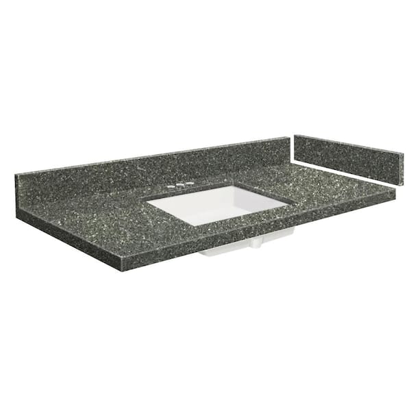 Transolid 61 in. W x 22.25 in. D Quartz Vanity Top in Greystone with 4 in. Centerset White Basin