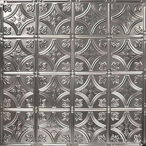 Pattern #3 in Stainless Steel 2 ft. x 2 ft. Nail Up Tin Ceiling Tile (20 sq. ft./Case)