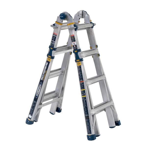 Werner 18 ft. Reach Aluminum 5-in-1 Multi-Position Pro Ladder with Powerlite Rails 375 lbs. Load Capacity Type IAA Duty Rating