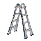 18 ft. Reach Aluminum 5-in-1 Multi-Position Pro Ladder with Powerlite Rails 375 lbs. Load Capacity Type IAA Duty