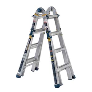 5-in-1 Multi-Position Pro 18 ft. Reach Aluminum Telescoping Multi Position Ladder, 375 lb. Load Capacity Type IAA Duty
