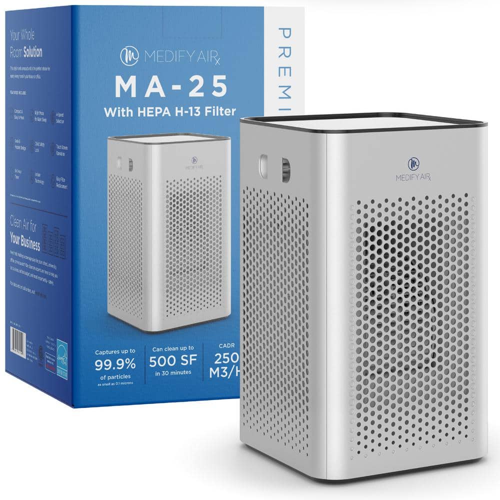 3511 medify air デスクトップ空気清浄機 MA-25 シルバー MEDIFY AIR Air Purifier with H13 True HEPA Filter 500 sq. ft