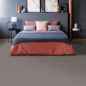 Sussex - Kindle - Gray 12 ft. 40 oz. SD Polyester Texture Full Roll Carpet (1080 sq. ft./Roll)
