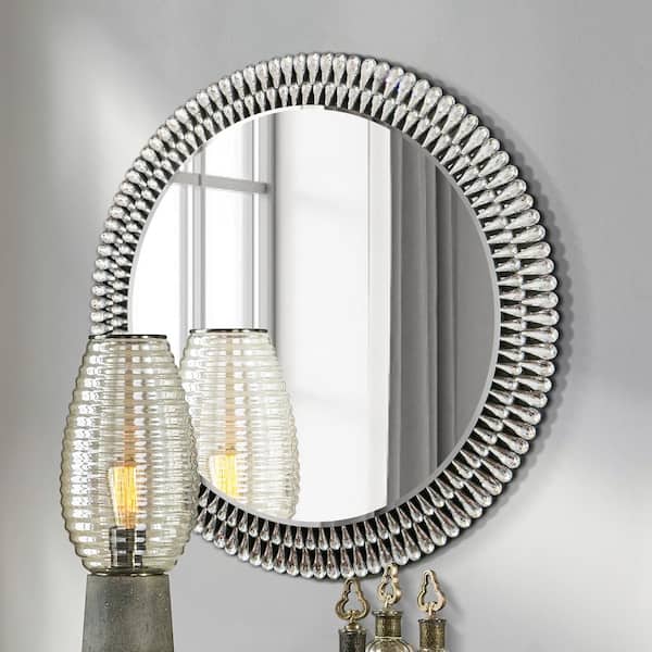 KOHROS 31.5 in. W x 13.5 in. H Round Frameless Sliver Mirror