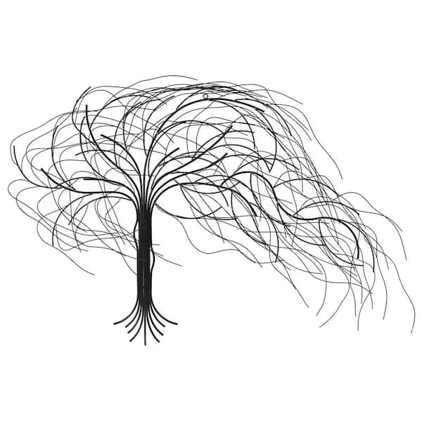 Luxen Home Metal Windy Tree Wall Decor WHA779 The Home Depot