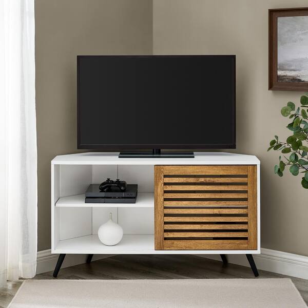Wood Corner TV Media Stand Storage Console Manor Park 44-in 