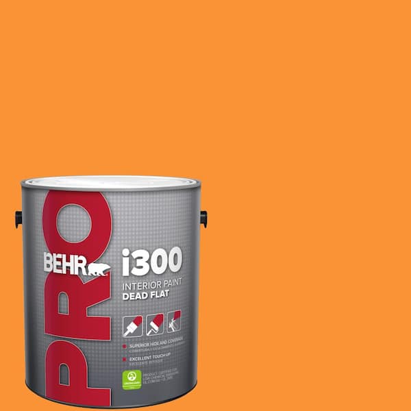 1 gal. #P240-7 Joyful Orange Dead Flat Interior Paint