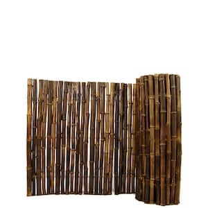 1 in. D x 3 ft. H x 8 ft. W Natural Black Bamboo Fencing Garden Screen Rolled Fence Panel