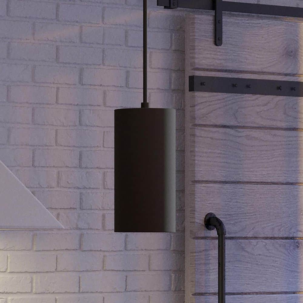 Progress Lighting Cylinder Collection 6 in. 1-Light Black Modern