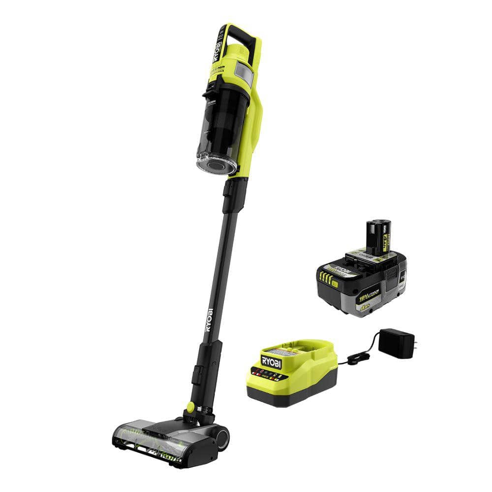 RYOBI ONE+ HP 18V Cordless Pet Stick Vacuum Cleaner Kit with 4.0 Ah HIGH PERFORMANCE Battery and Charger