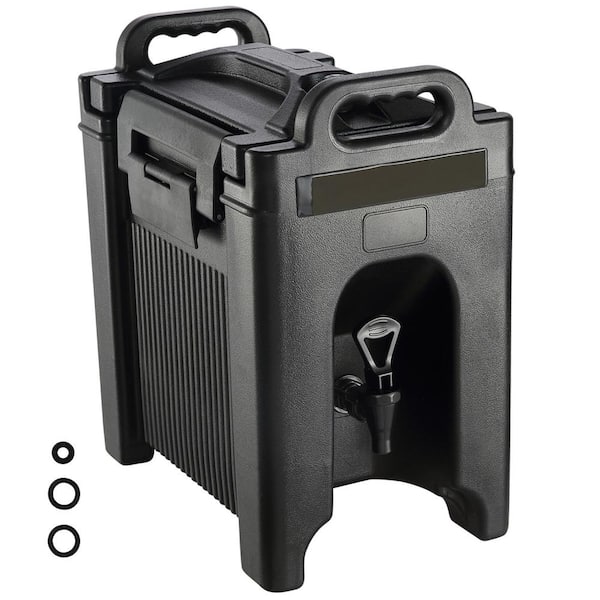 2.5 gal. Insulated Beverage Dispenser, Food-Grade LDPE Thermal Drink Server, Hot and Cold Beverage Cooler with 0.9 in.