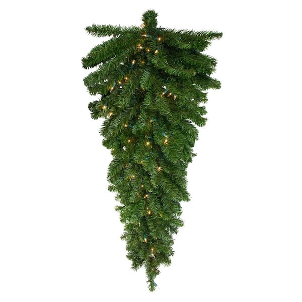 Northlight 42 in. Pre-Lit Canadian Pine Artificial Christmas Teardrop Swag with Clear Lights