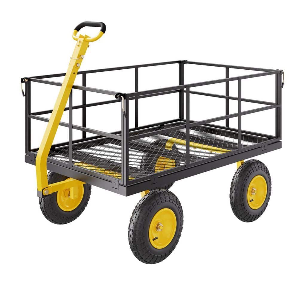 SVOPES 12.8 cu. ft. Metal Garden Cart Heavy-Duty 1400 lbs