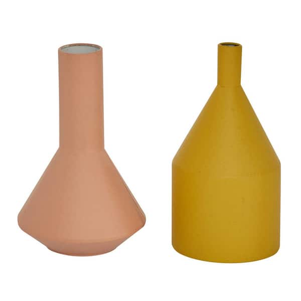 Litton Lane 11 in., 11 in. Multi Colored Metal Decorative Vase (Set of 2)