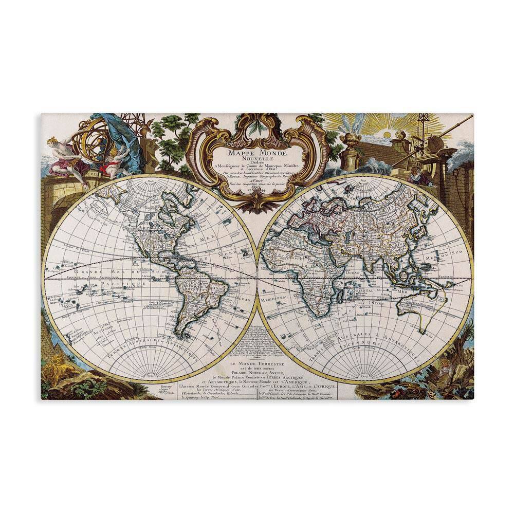 Classic Inspired World Map by Chris Donovan Unframed Typography Graphic Art Print 20 in. x 30 in. price history on PriceWatchPro