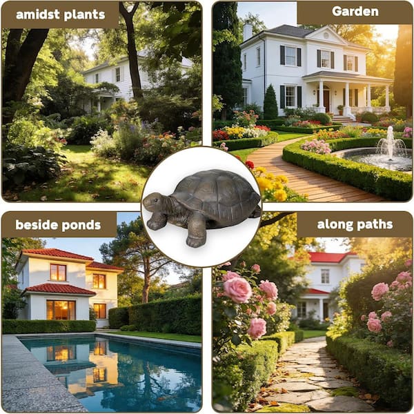 Cement Turtle Statues for Garden - 29.5"x15.7"x11.8"Garden Sculptures & Statues Decor for Outdoors, Lawn, Yard