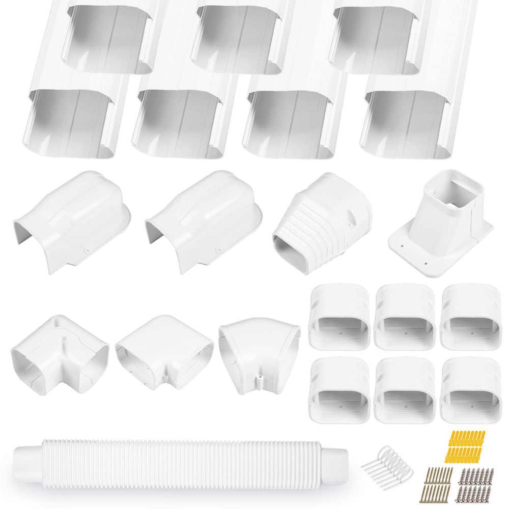25ft 3in Premium DuraPro Mini Split Line Set Cover Kit for Heat Pump & AC White PVC/ABS 1-Pack price history on PriceWatchPro