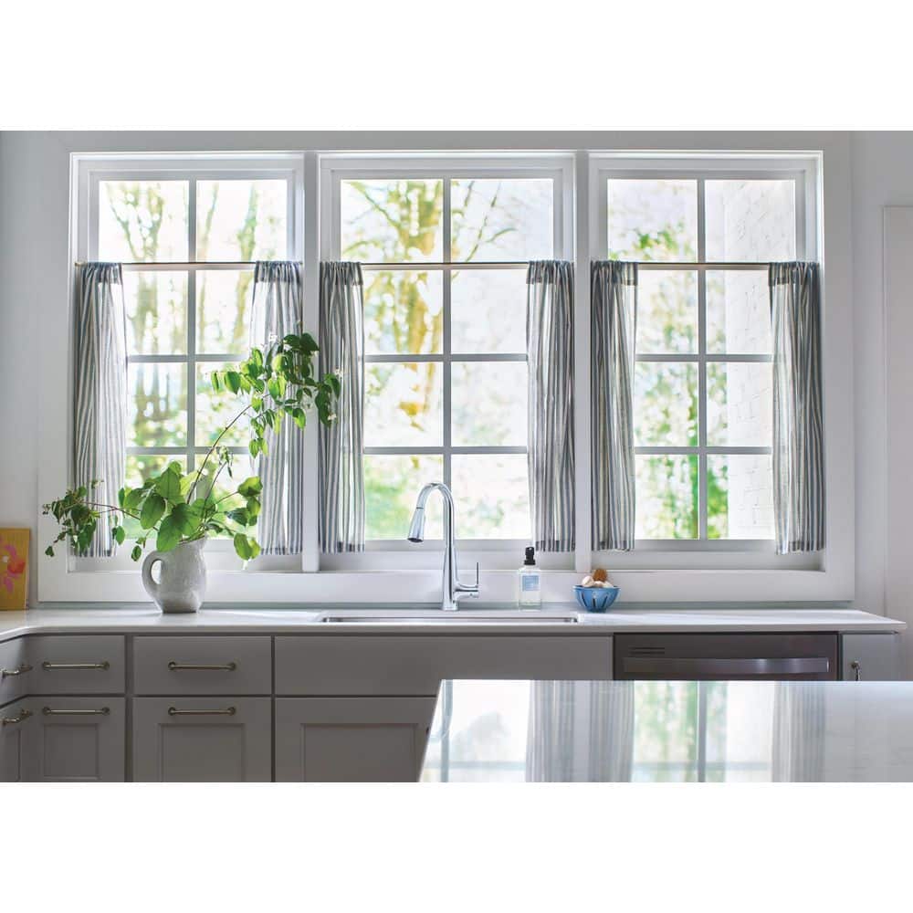 Chrome Touchless Single-Handle Pull-Down Kitchen Faucet with Soap Dispenser