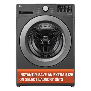 5.0 cu. ft. Stackable Front Load Washer in Middle Black with 6 Motion Cleaning Technology