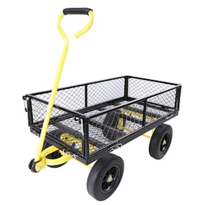 3.5 cu. ft. Solid Wheels Tools Cart, Wagon Cart, Metal Garden Cart ...