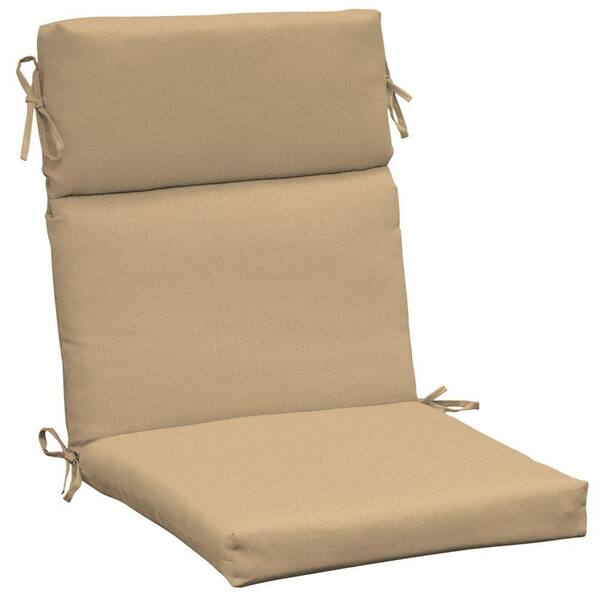 Arden Twilight Solid Khaki High Back Outdoor Chair Cushion-DISCONTINUED